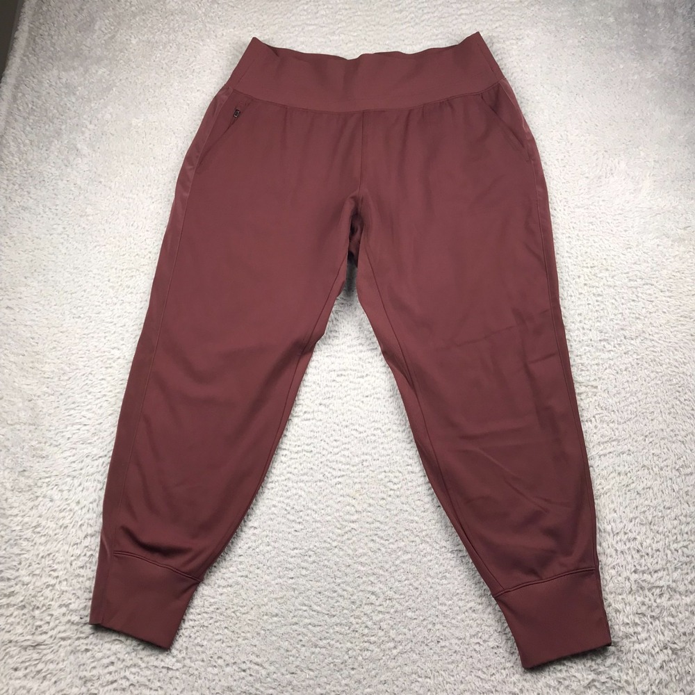 Athleta Vienna Velvet Stripe Jogger‎ Womens XL Maroon Performance Sweatpants